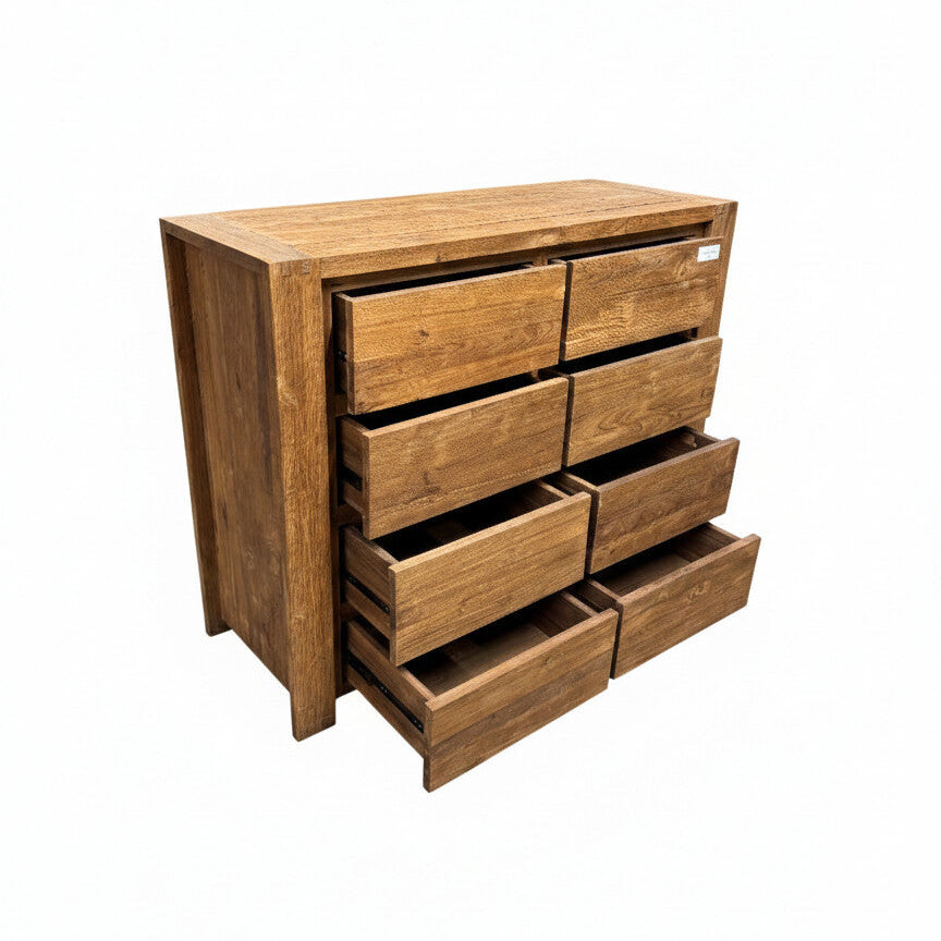 Teak Ladekommode 8 Schubladen 140 × 110 × 50 cm