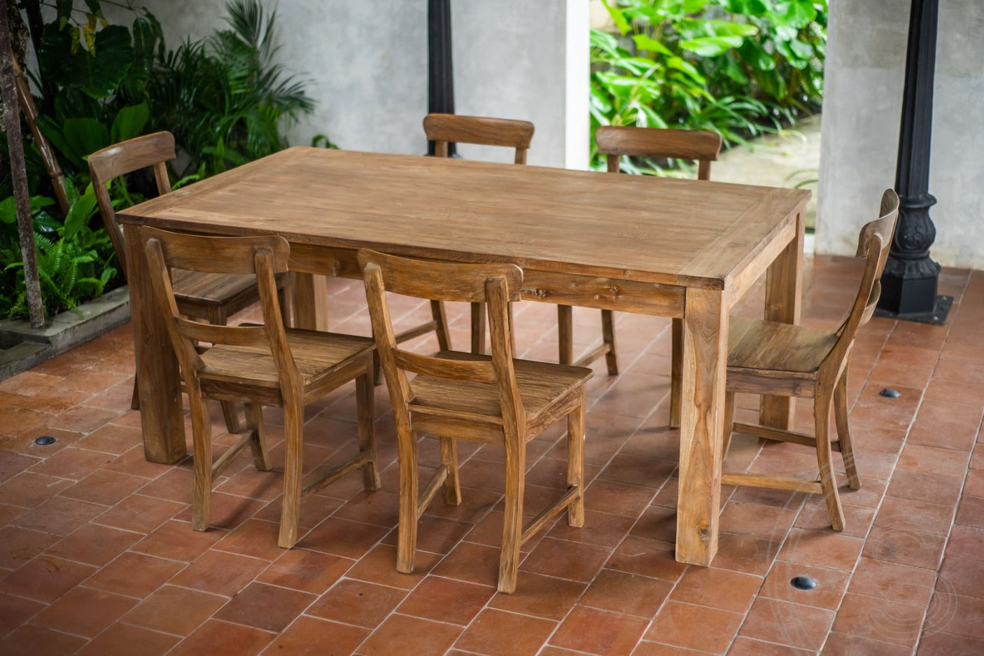 Ausziehtisch Teak Set 180 + 10 Stühle