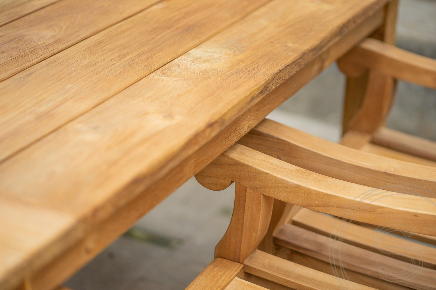 Teakholz Gartentisch 160 x 90 + 4 Gartenstühle Elephant