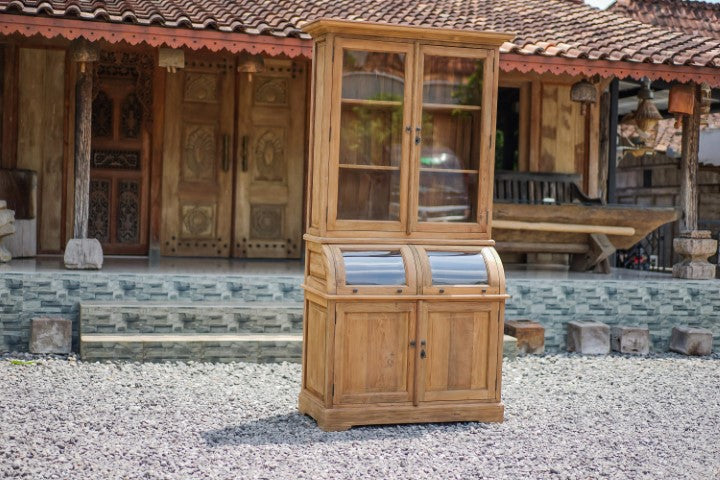 Teakholz Vitrineschrank