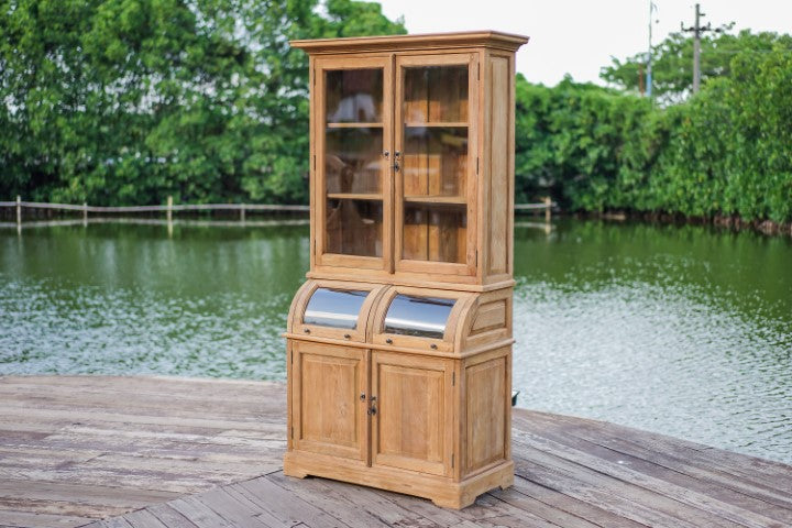 Teakholz Vitrineschrank