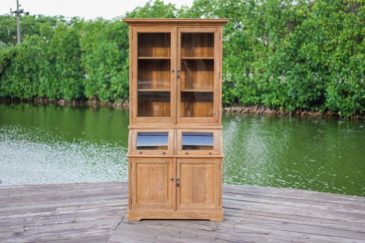 Teakholz Vitrineschrank