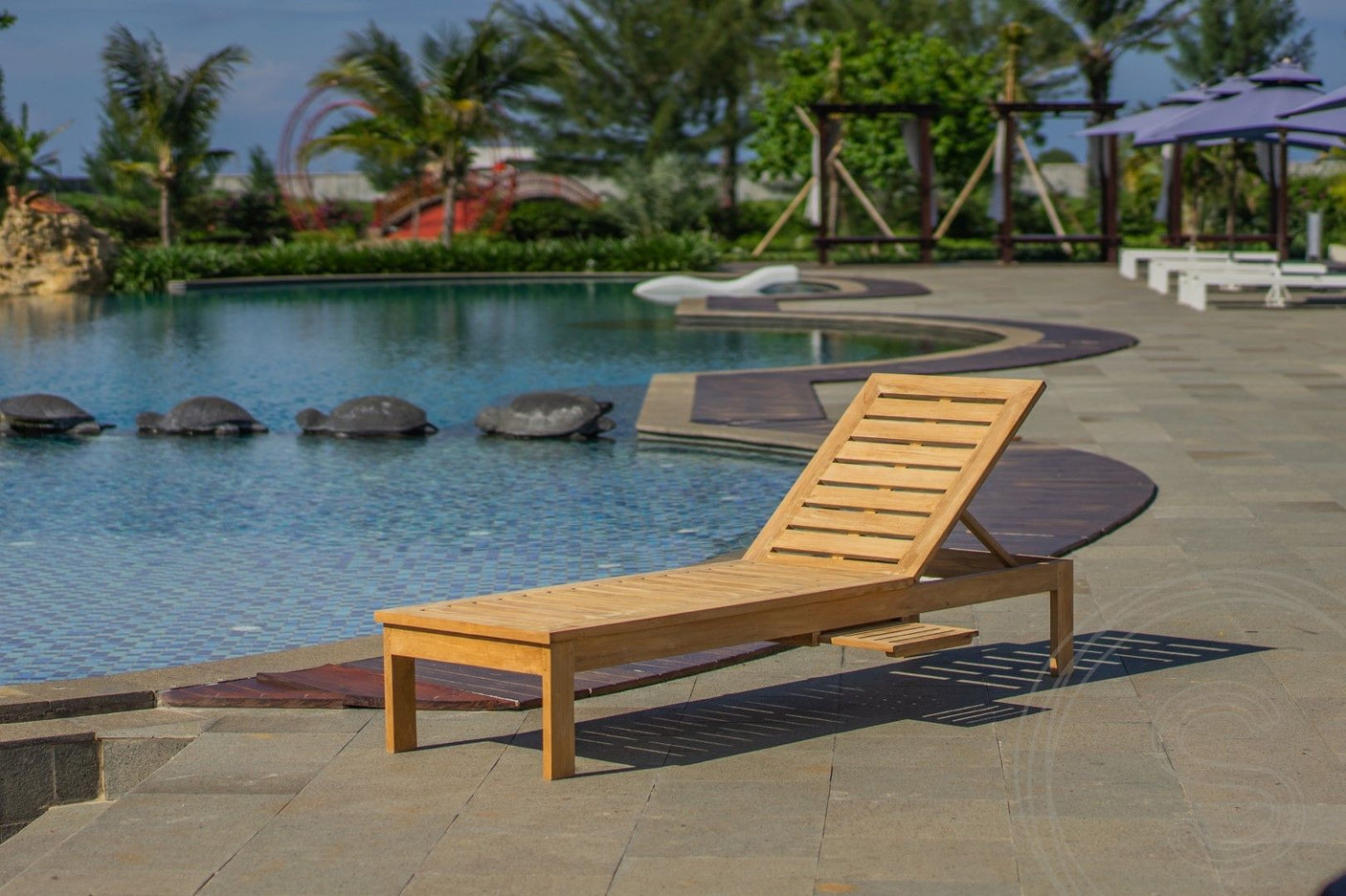 Teakholz Deckchair Lounge 2x