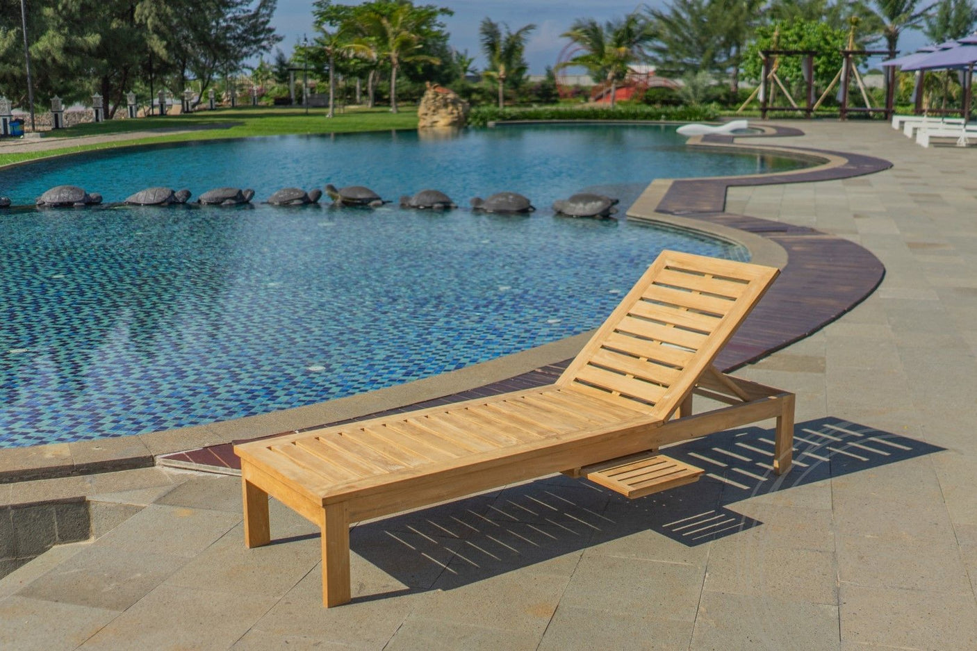 Teakholz Deckchair Lounge 2x