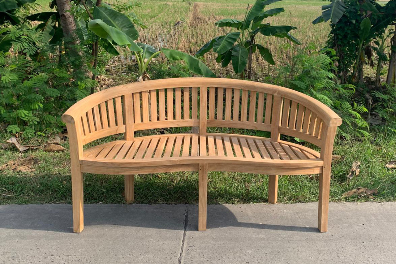 Teak banana bench - teak bananenbank - teak banane gartenbank