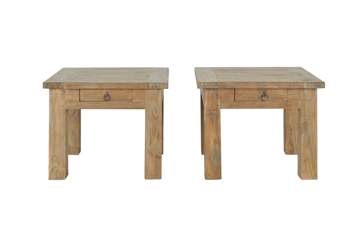 Teak Couchtisch Schubladen Rustikal