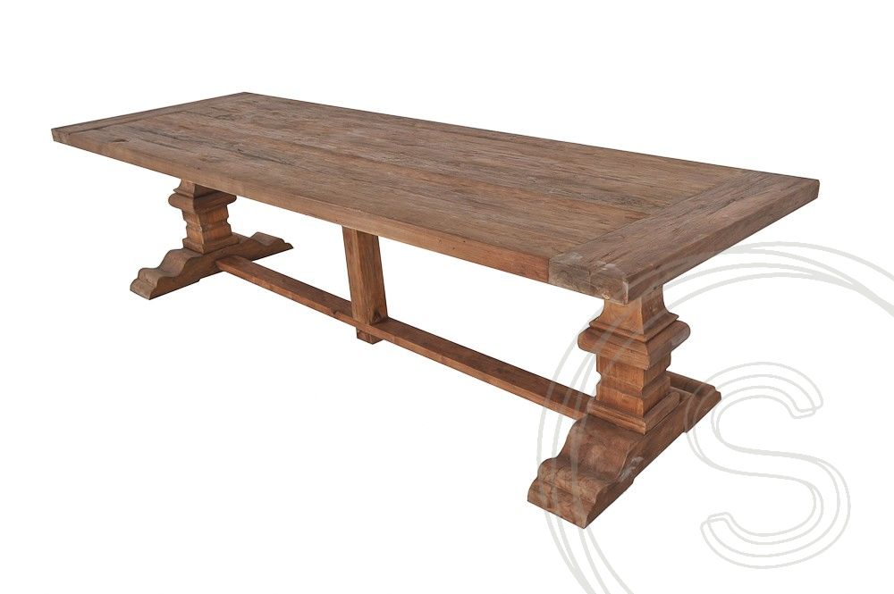Teak Klostertisch 300x100cm + 8 Stühle