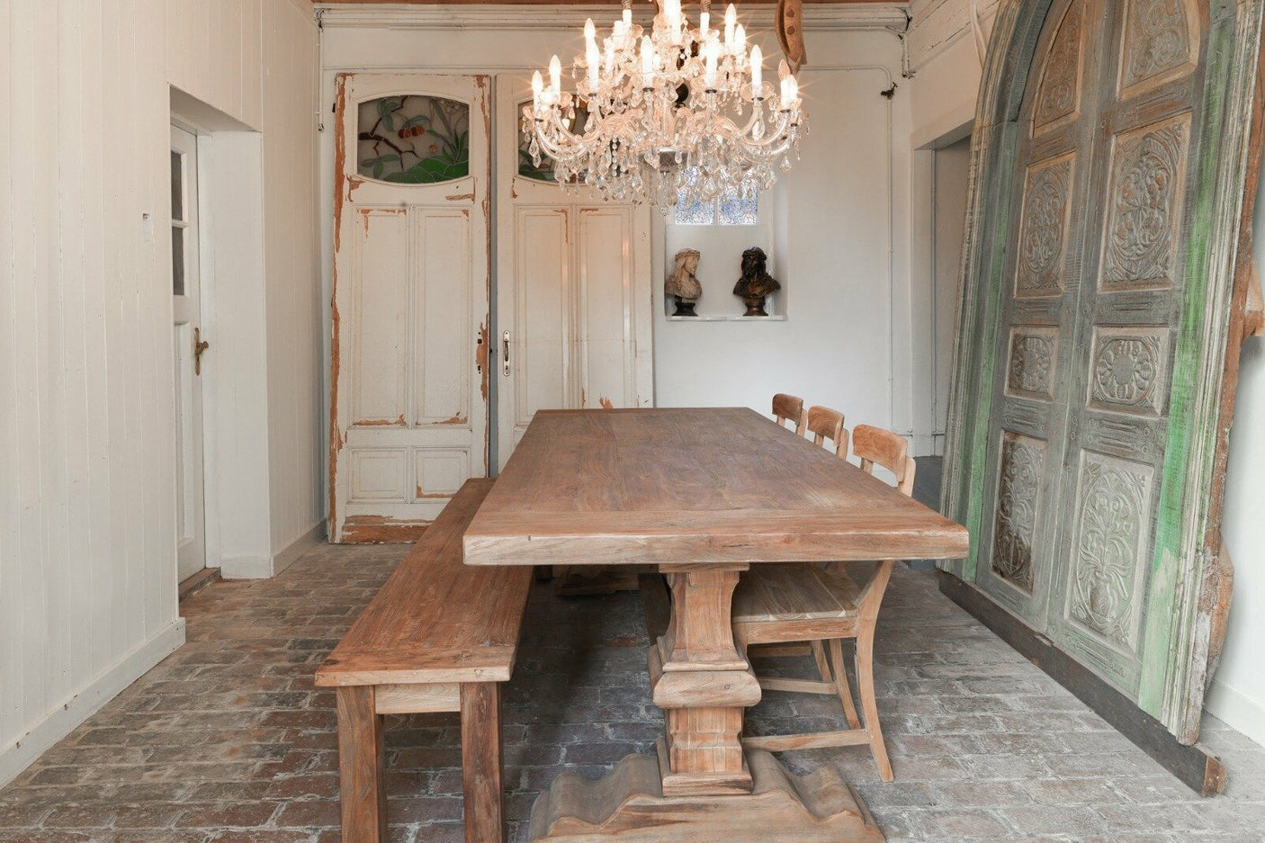 Teakholz Bank Rustikal