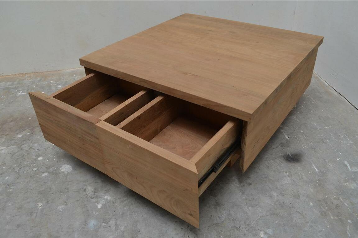Teak Couchtisch Block Smooth