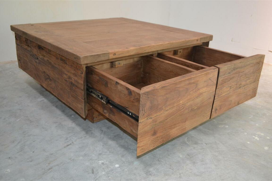 Teak Couchtisch Blok Rustikal