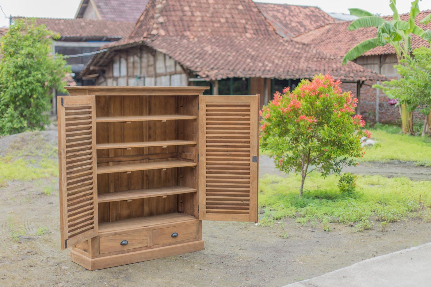 Teak Schuhschrank
