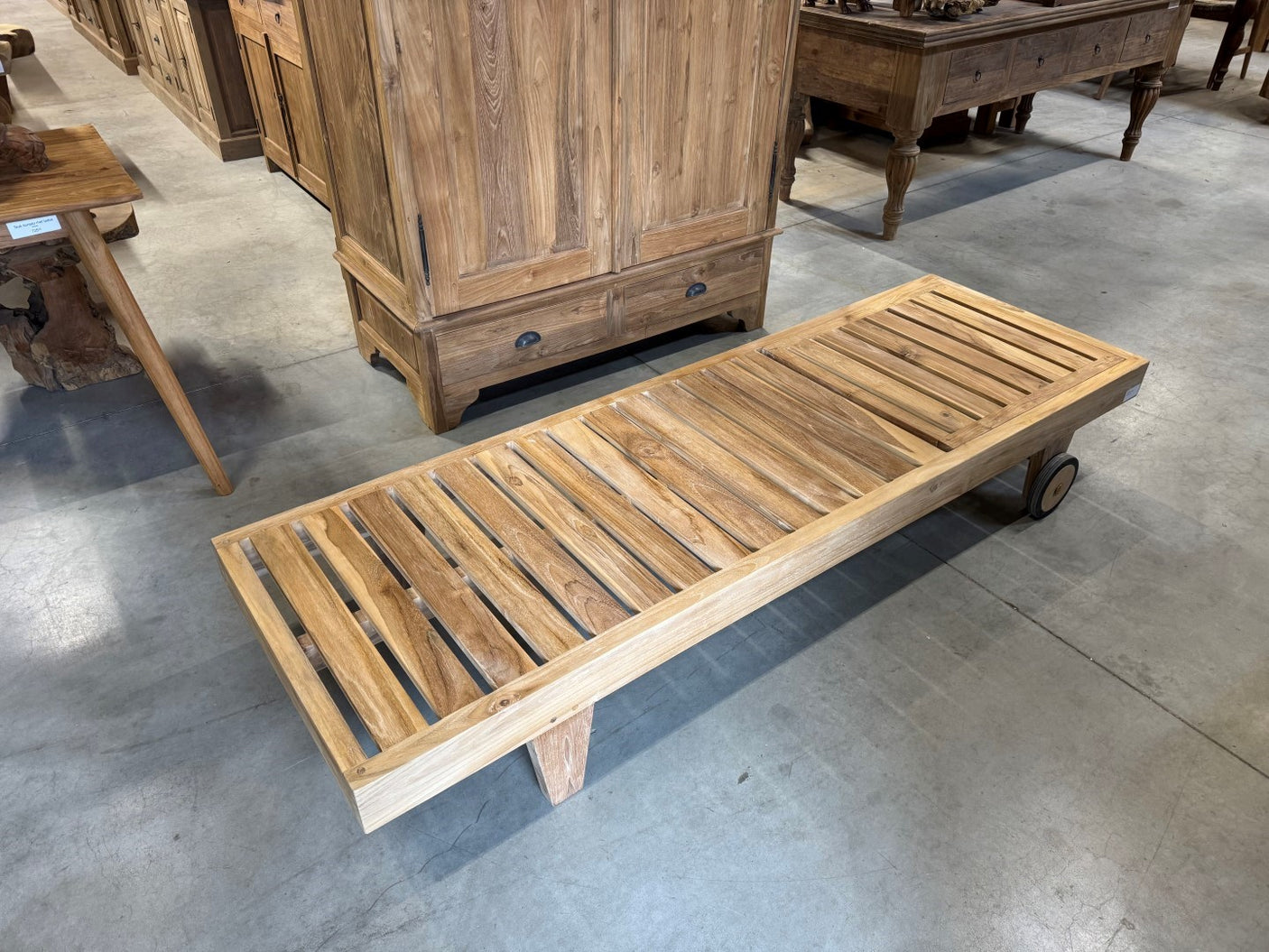 Teak Lounger Algarve mit Rollen