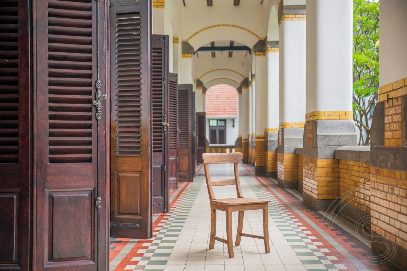 Teak round table Dingklik 160 + 8 chairs