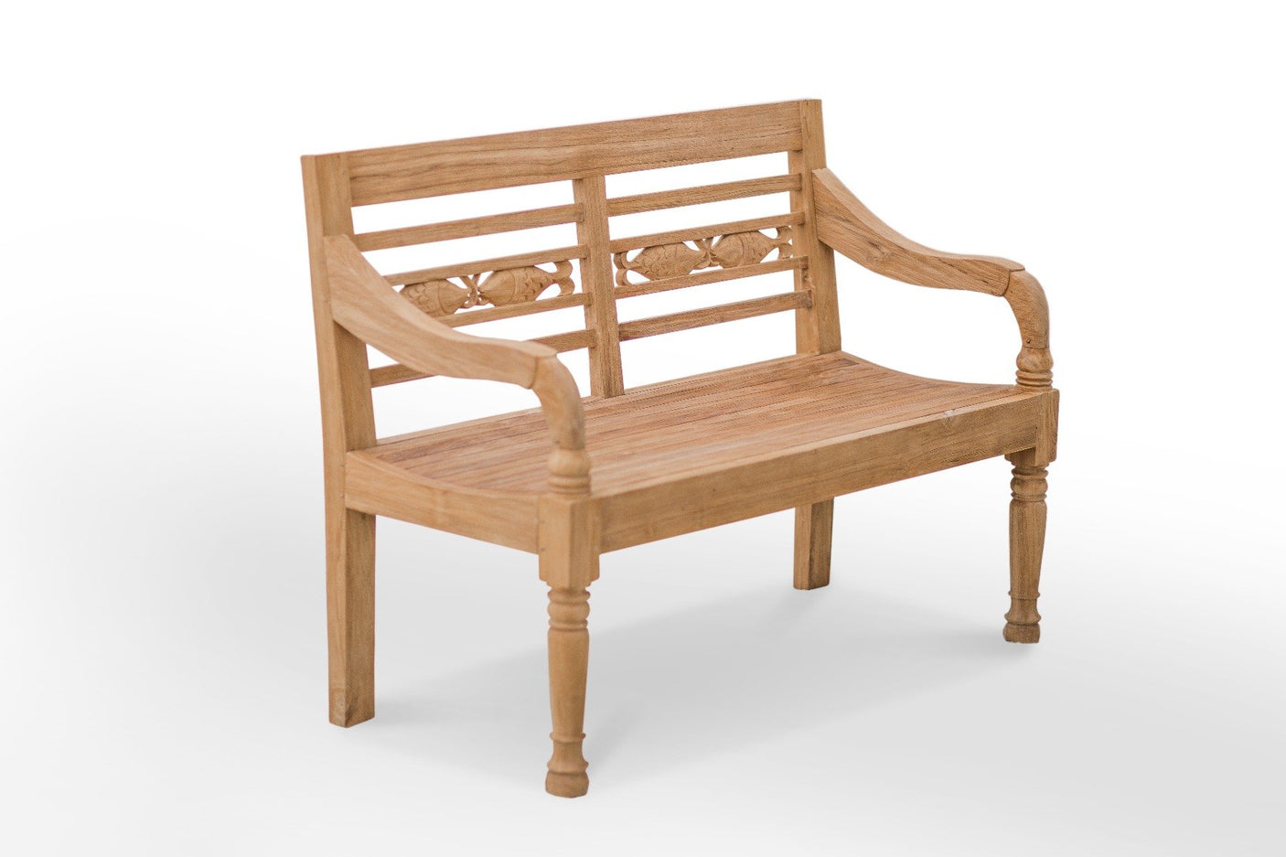 Teak Bahnhofsbank Fish