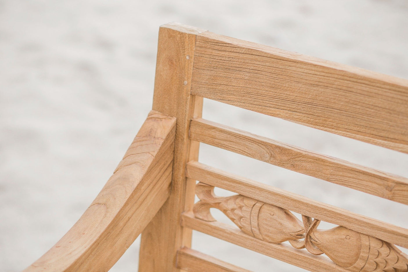 Teak Bahnhofsbank Fish