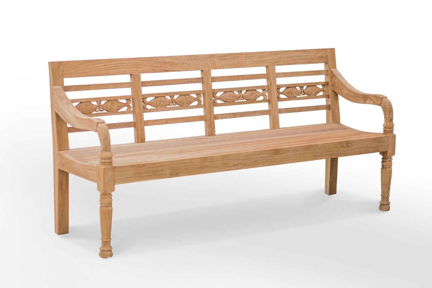 Teak Bahnhofsbank Fish