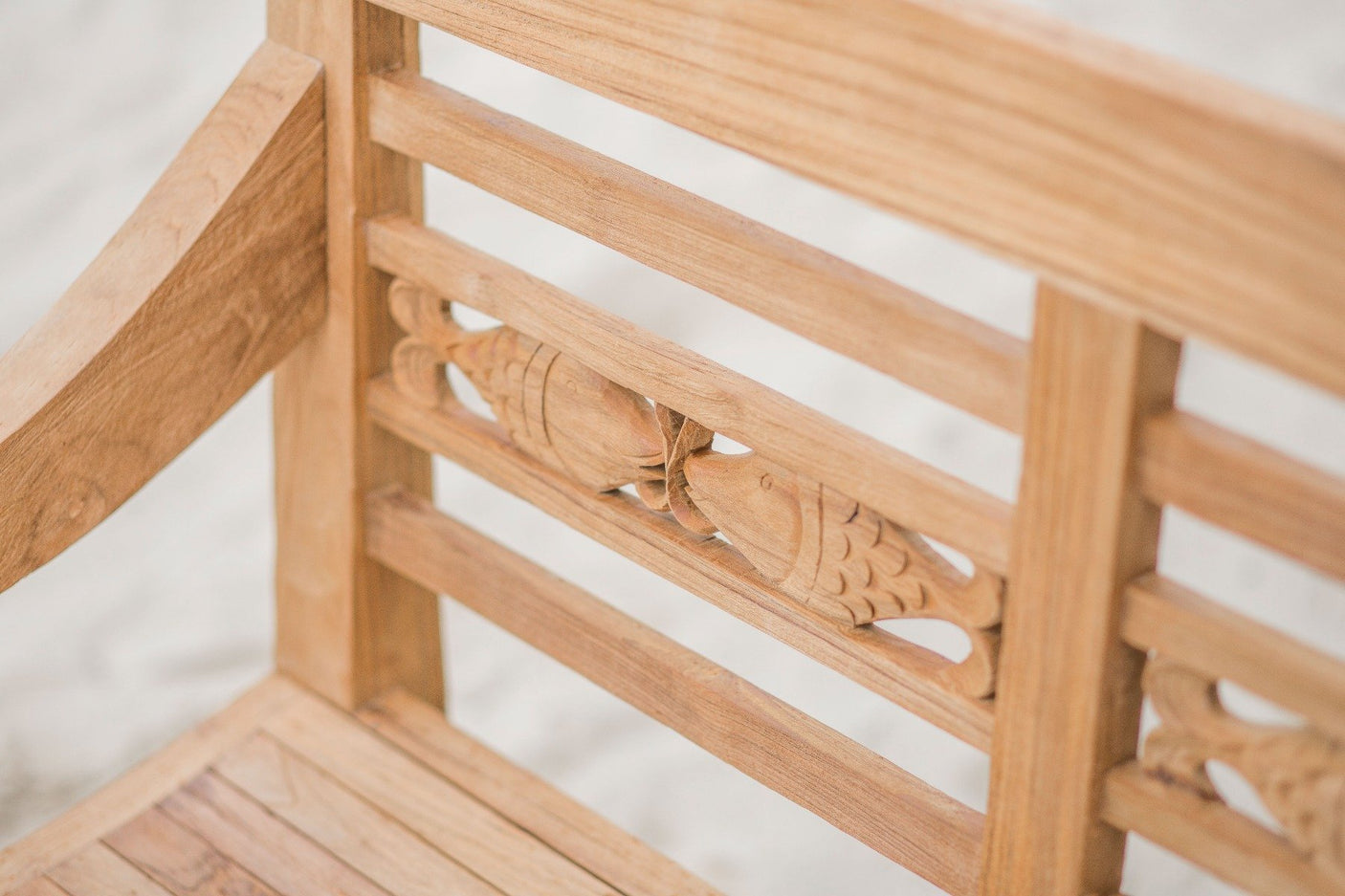 Teak Bahnhofsbank Fish