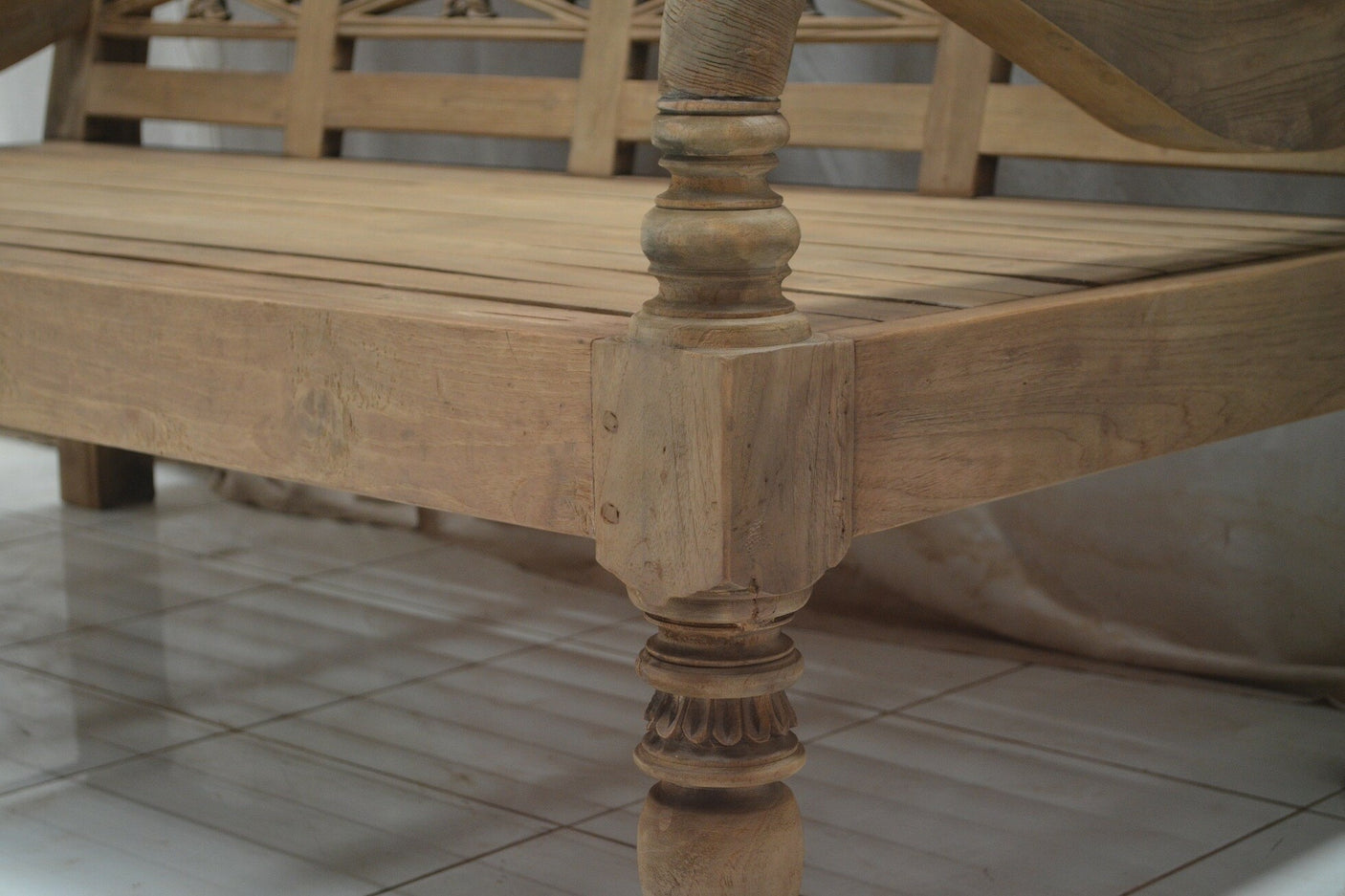 Bahnhofsbank Teak Antik XL