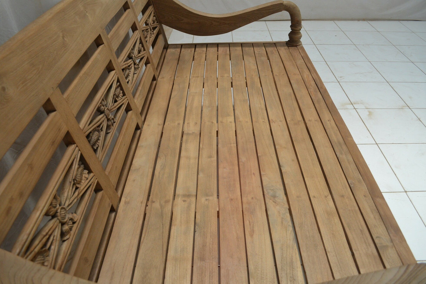 Bahnhofsbank Teak Antik XL