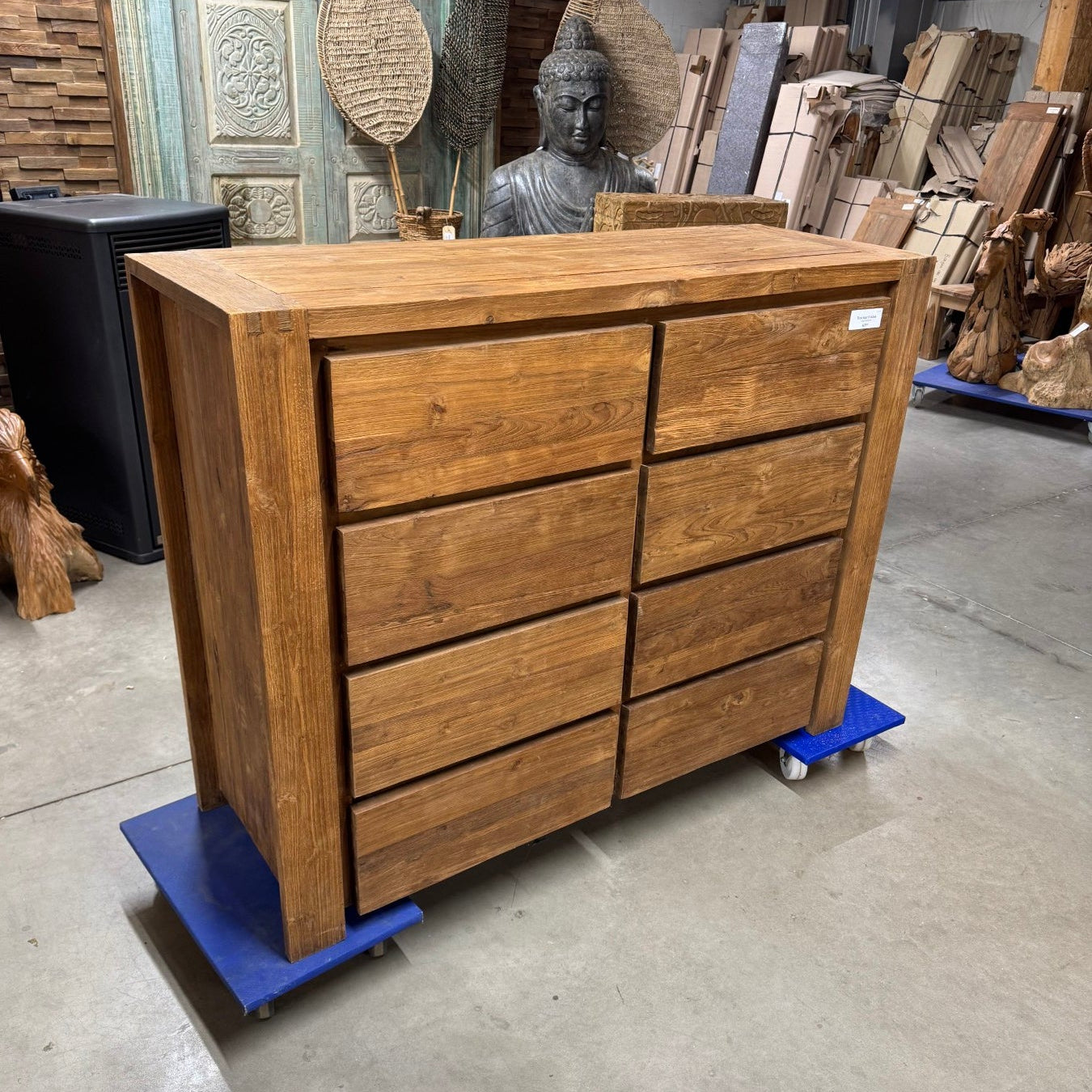 Teak Ladekommode 8 Schubladen 140 × 110 × 50 cm