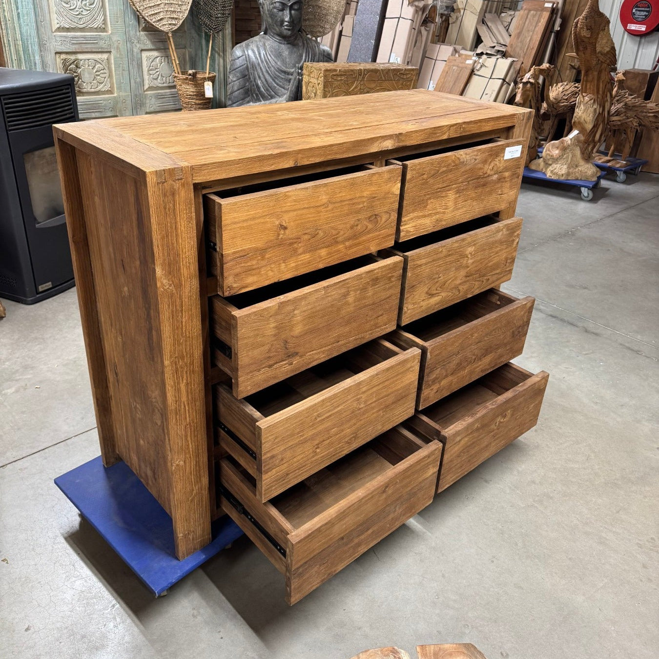 Teak Ladekommode 8 Schubladen 140 × 110 × 50 cm