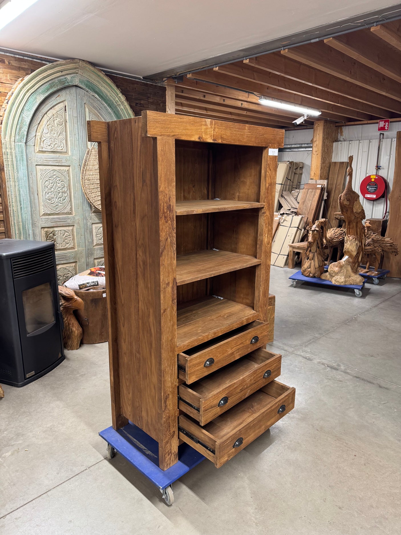 Teak Regalschrank 180 × 90 × 50 cm