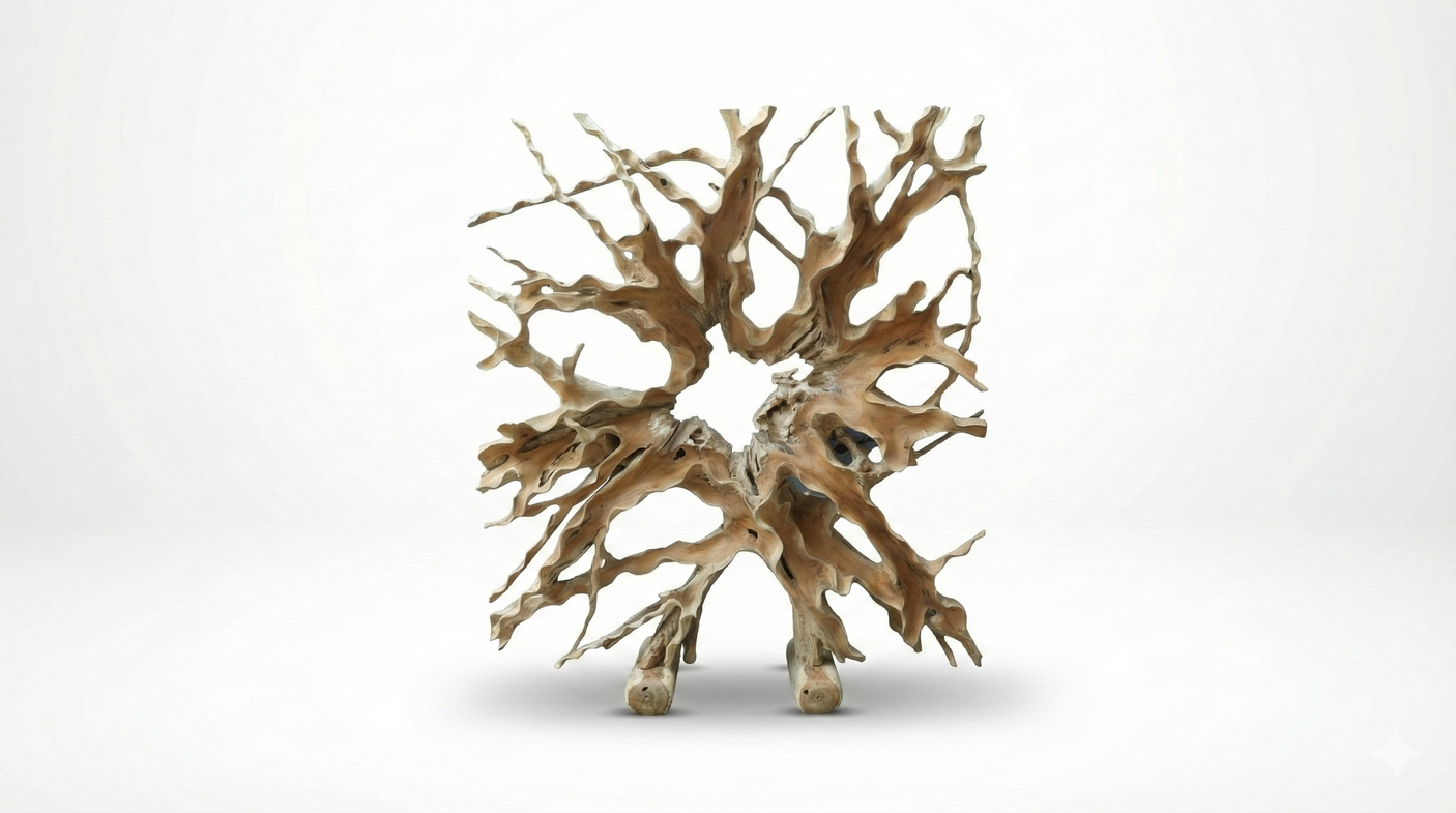 Teak Wurzel Raumteiler 180×200 cm – Unikat