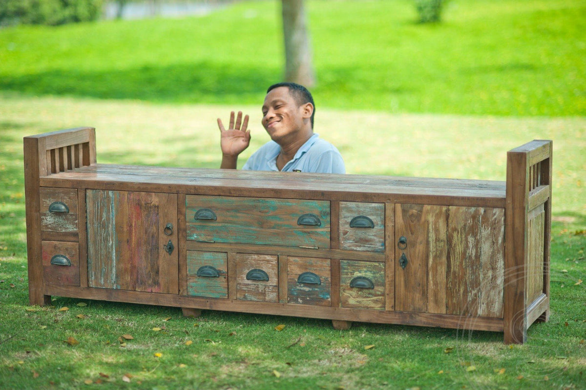 Massive Teakholz Fernsehmöbel