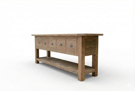 Rustikales Teak Sideboard mit Schubladen  200 / 250 cm