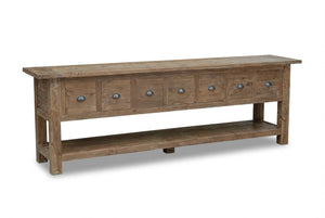 Rustikales Teak Sideboard mit Schubladen  200 / 250 cm
