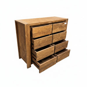 Teak Ladekommode 8 Schubladen 140 × 110 × 50 cm