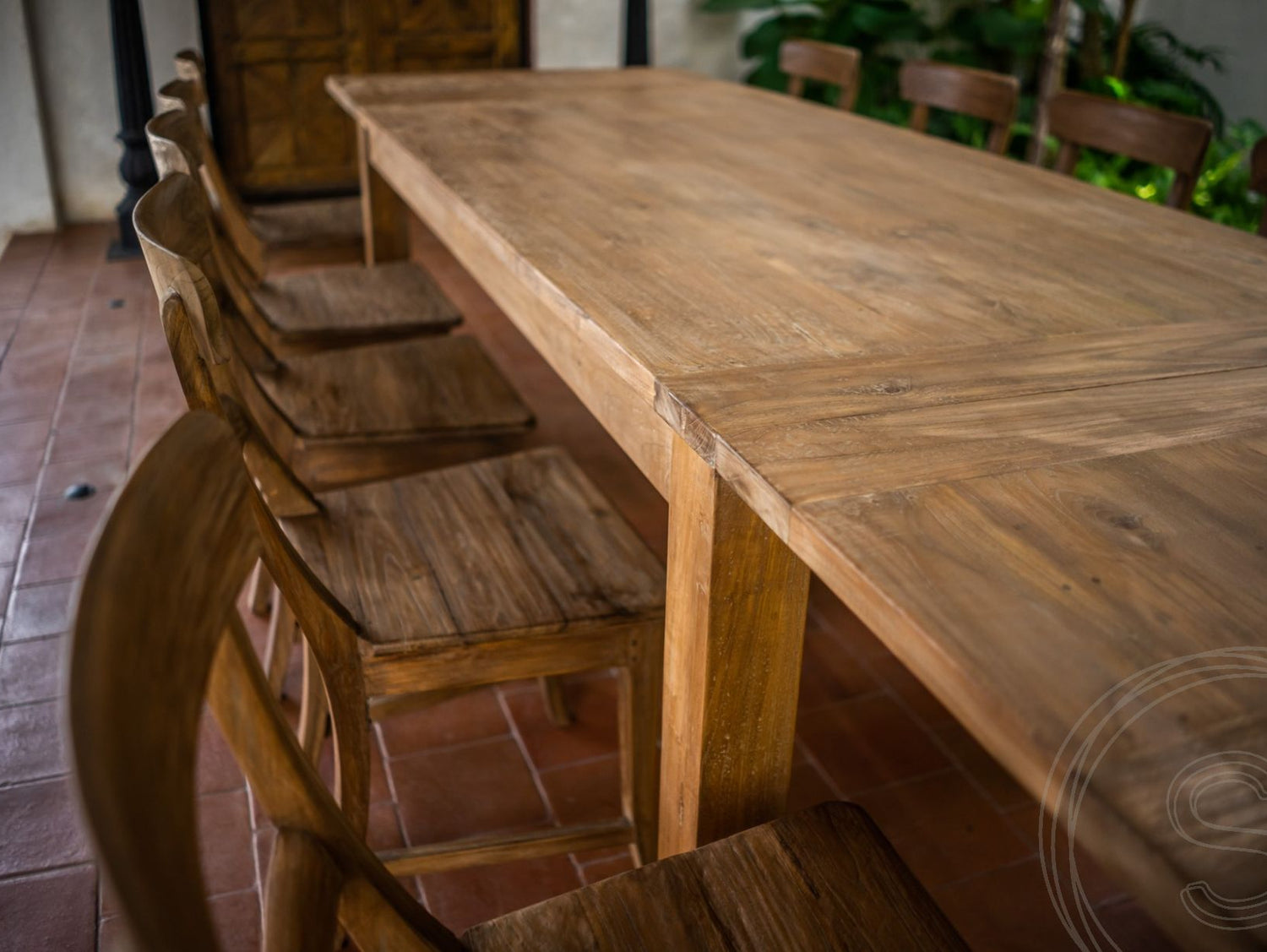 Ausziehtisch Teak Set 160 + 10 Stühle