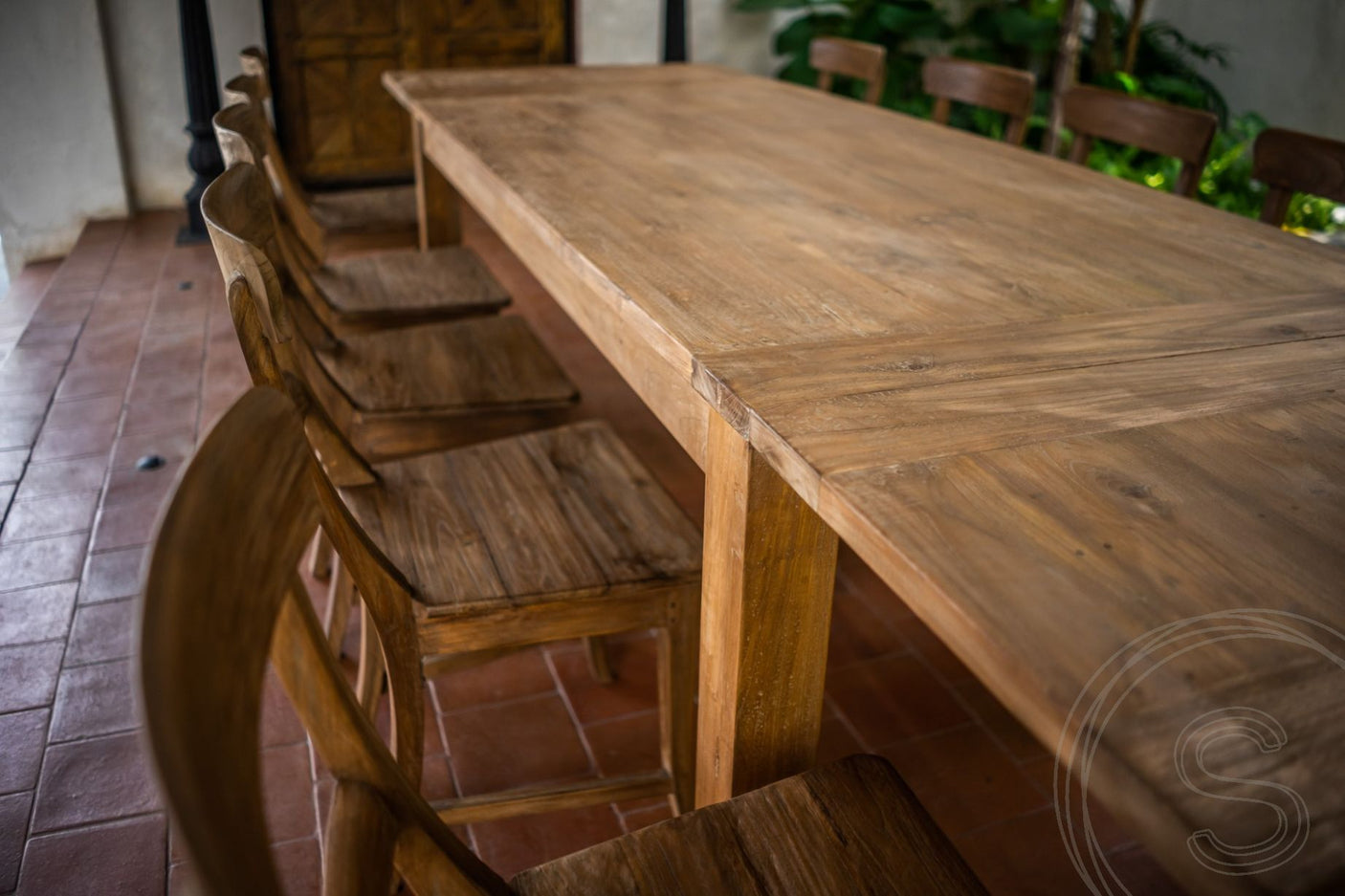 Ausziehtisch Teak Set 160 + 10 Stühle