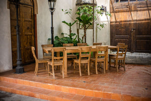 Ausziehtisch Teak Set 160 + 10 Stühle