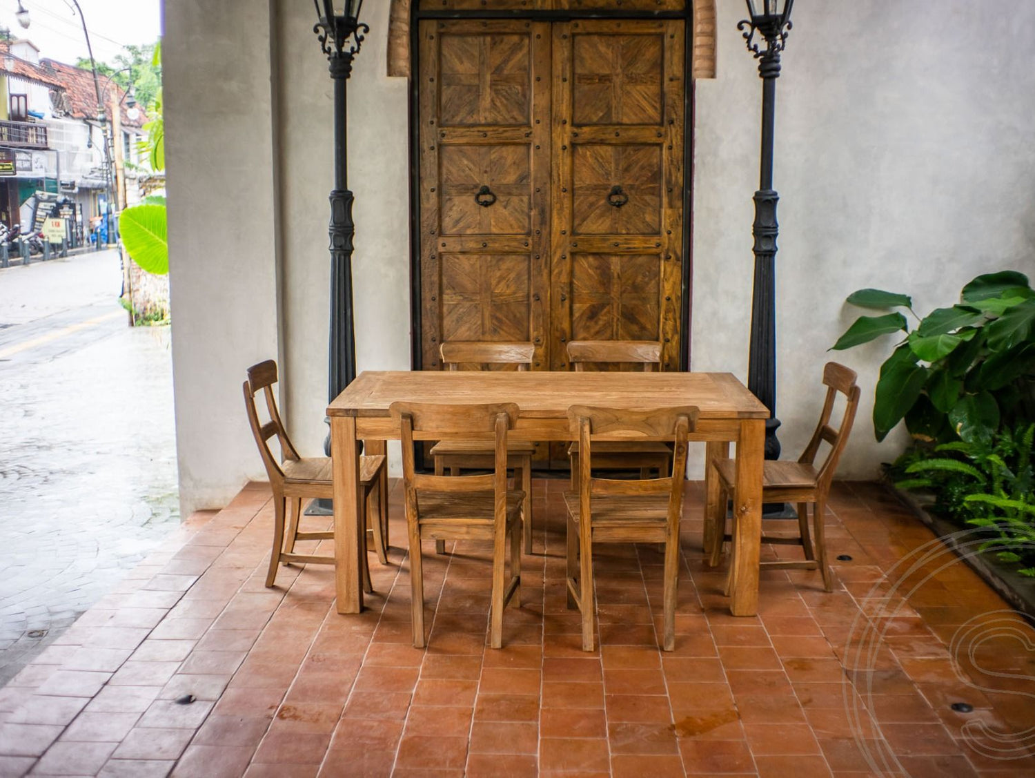 Ausziehtisch Teak Set 160 + 10 Stühle