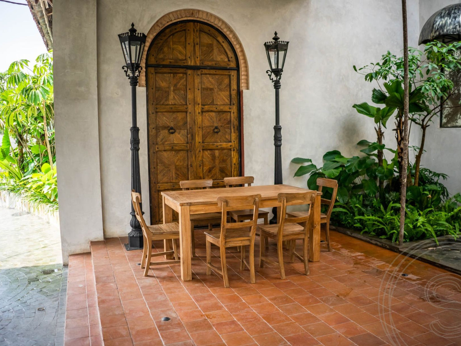 Ausziehtisch Teak Set 160 + 10 Stühle