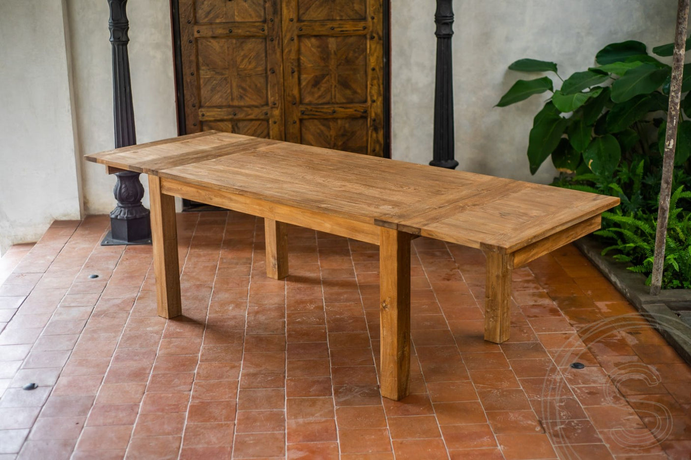 Ausziehtisch Teak Set 160 + 10 Stühle