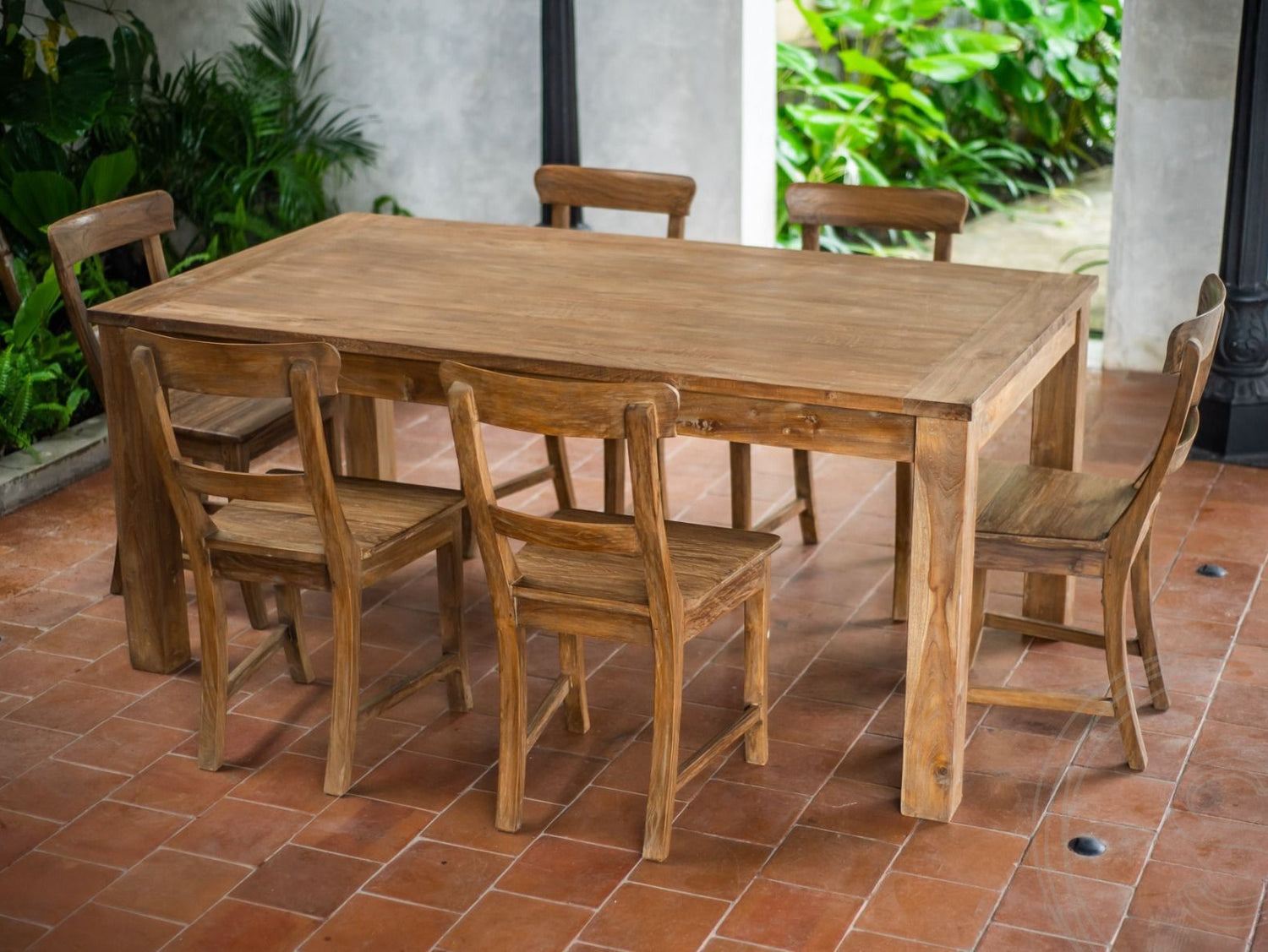 Ausziehtisch Teak Set 180 + 10 Stühle