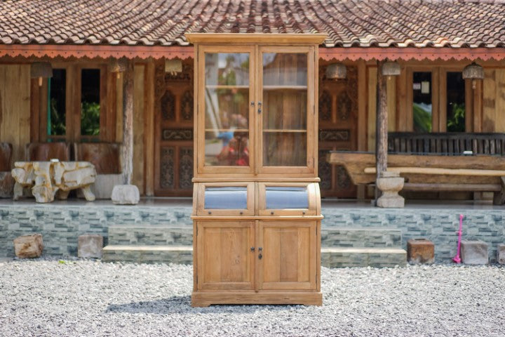 Teakholz Vitrineschrank
