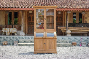 Teakholz Vitrineschrank