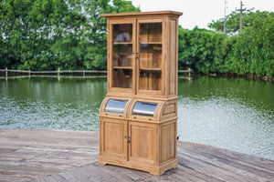 Teakholz Vitrineschrank