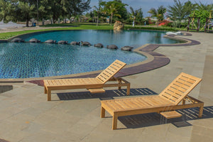 Teakholz Deckchair Lounge 2x