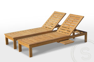 Teakholz Deckchair Lounge 2x