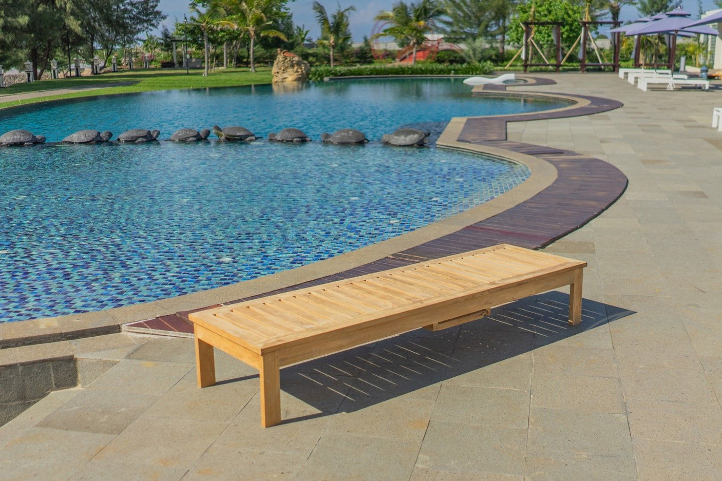 Teakholz Deckchair Lounge 2x