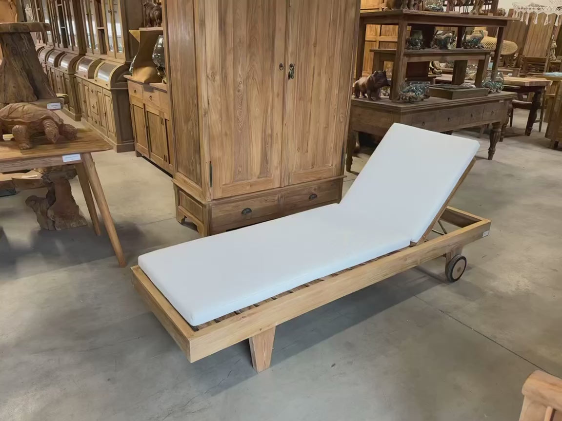 Teak Lounger Algarve mit Rollen