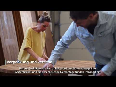 Teak Tisch Rund Rustikal