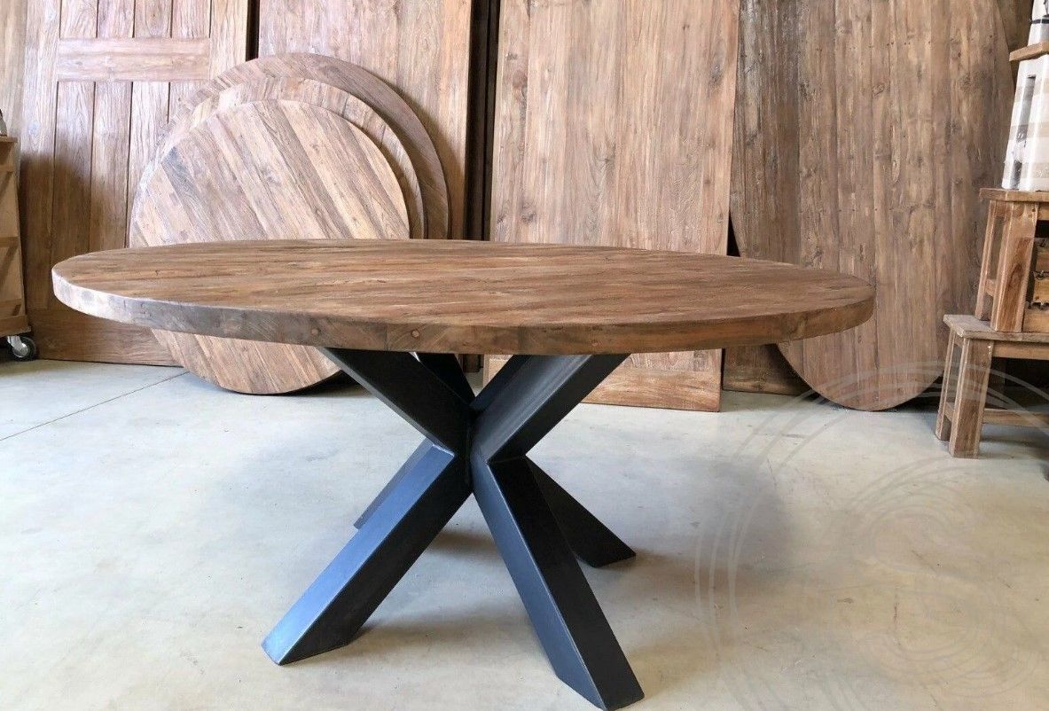 Runder Esstisch mit Metallgestell 120 cm