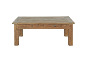 Teak Couchtisch Schubladen Rustikal