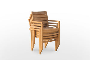 Stapelbare teak tuinstoel Stacking
