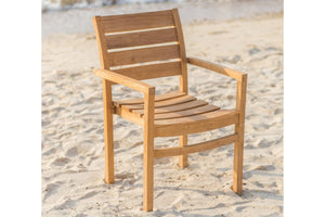 Stapelbare teak tuinstoel Stacking